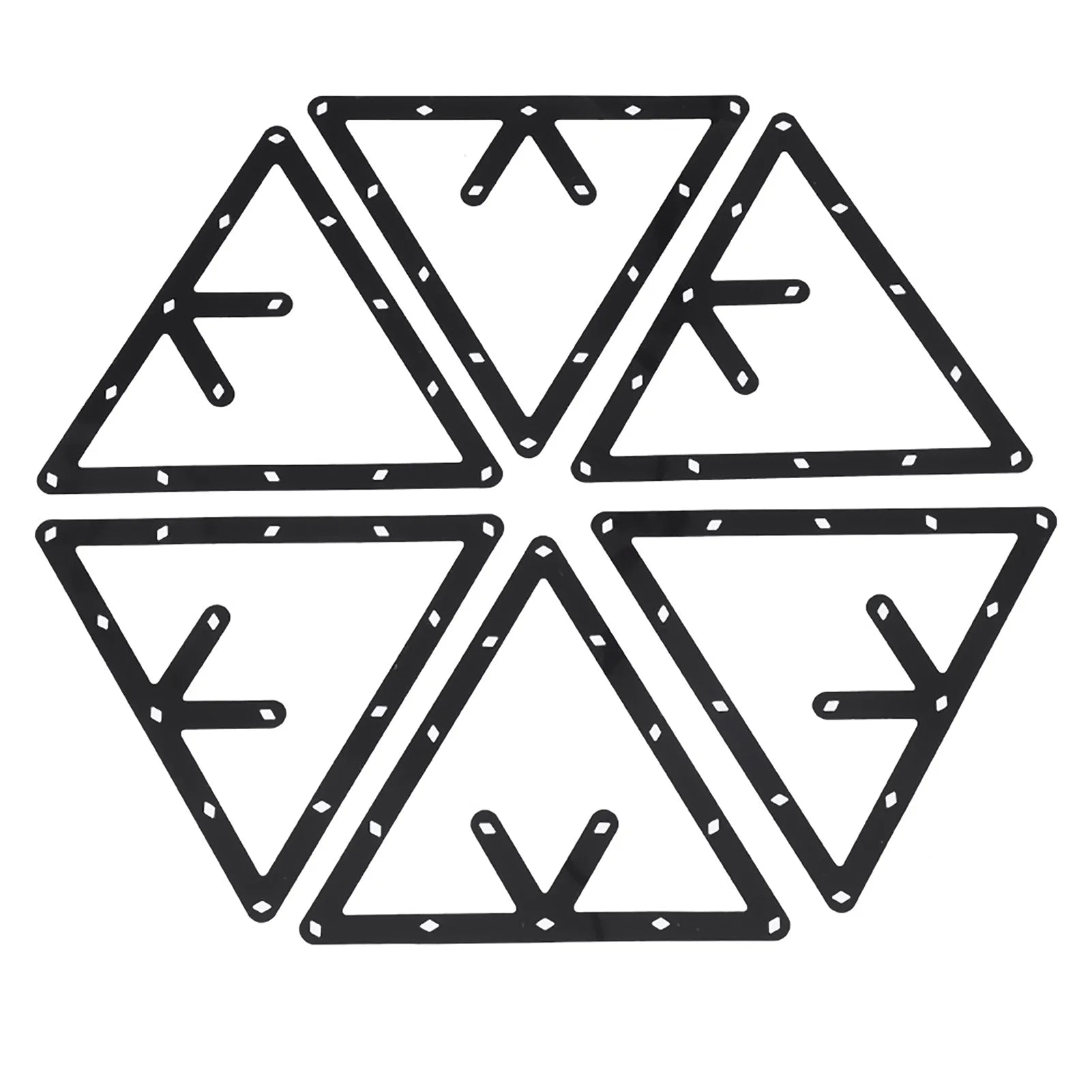 6-Pack Flat Pool Rack Sheets – Triangle Ball Setup Mats for Pool