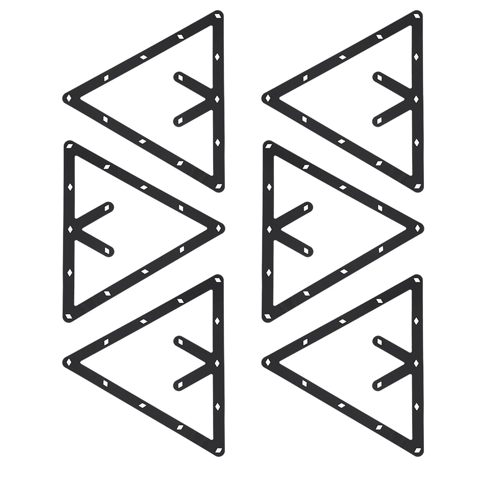 6-Pack Flat Pool Rack Sheets – Triangle Ball Setup Mats for Pool