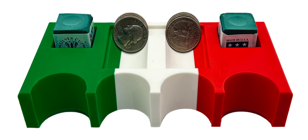 Mexican Flag Pool Cue Holder – Holds Quarters, Chalk, and 4 Cues