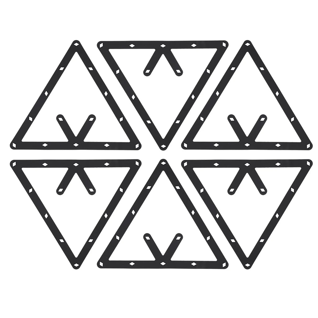 6-Pack Flat Pool Rack Sheets – Triangle Ball Setup Mats for Pool