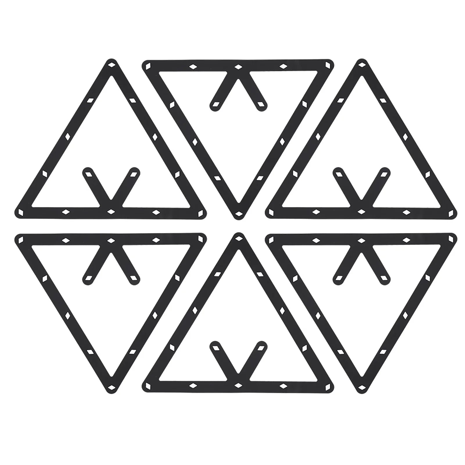 6-Pack Flat Pool Rack Sheets – Triangle Ball Setup Mats for Pool