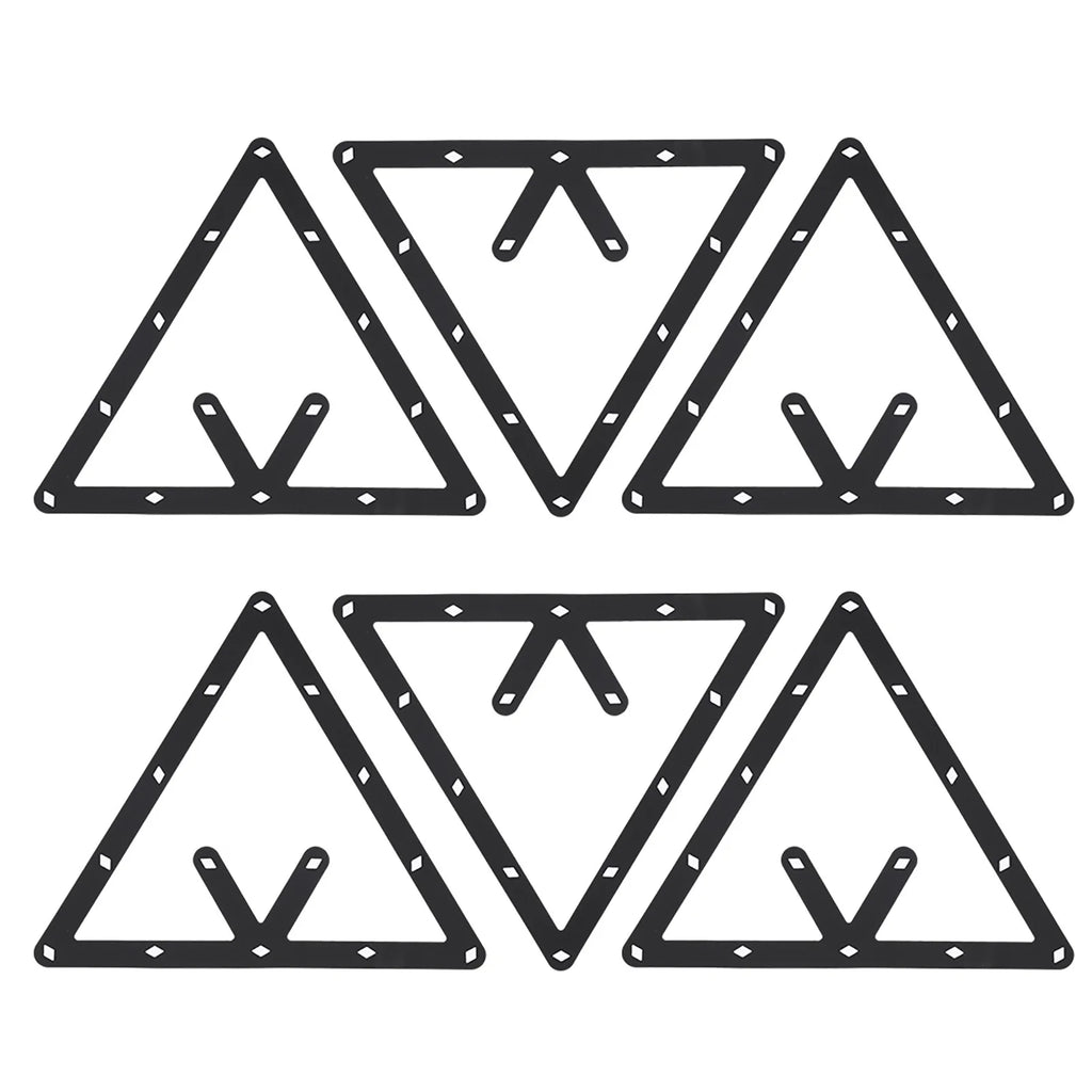 6-Pack Flat Pool Rack Sheets – Triangle Ball Setup Mats for Pool