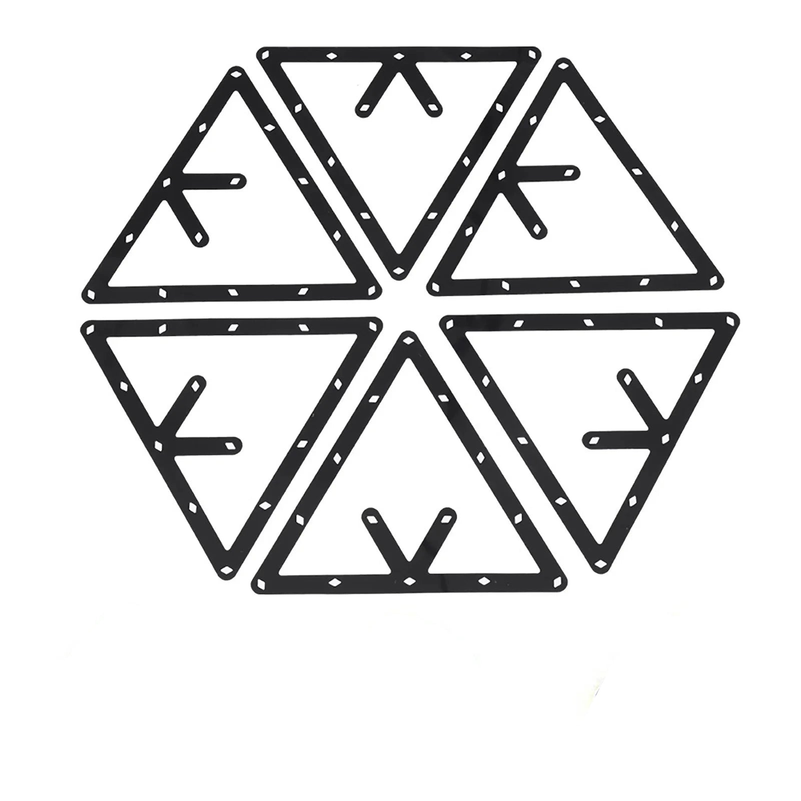 6-Pack Flat Pool Rack Sheets – Triangle Ball Setup Mats for Pool