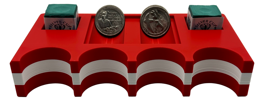 Canadian flag cuezy cue holder with coins and chalk