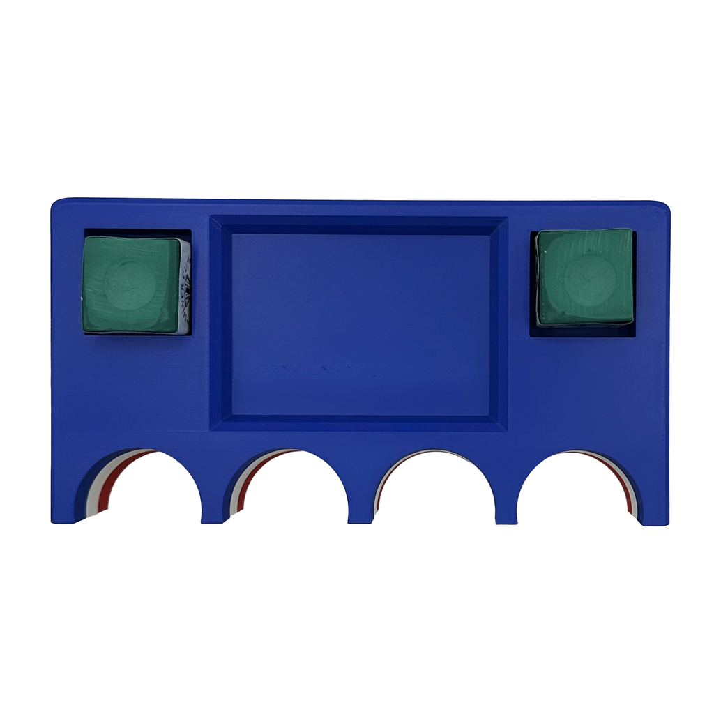 American Flag Pool Cue Holder with Tray – Catch-All Organizer for Chalk, Shapers, and Accessories